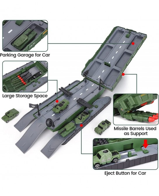 Tank Toys for 3 4 5 6 7 8 Year Old Boys - Army Toys Tank with 6PCS Alloy Die-Cast Army Vehicles Military Toy Tank with Light ...