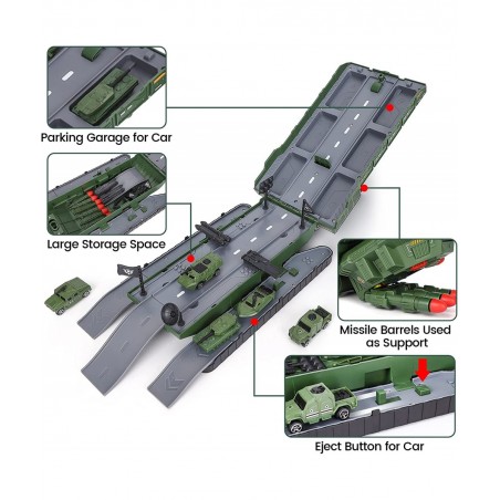 Tank Toys for 3 4 5 6 7 8 Year Old Boys - Army Toys Tank with 6PCS Alloy Die-Cast Army Vehicles Military Toy Tank with Light ...