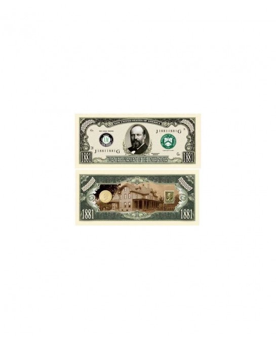SET OF 5 BILLS-JAMES GARFIELD MILLION DOLLAR BILL $14.48 Gags & Practical Joke Toys