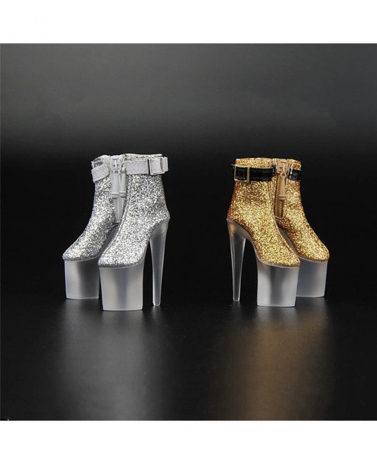 1/6 Scale Figure Shoes Sneakers Boots High-Heeled Shoes for 12 inch Female Action Figure Phicen/TBLeague ACC014(Gloden) $48.6...