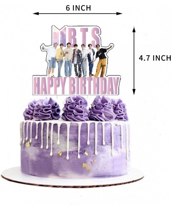 BTS Birthday Party Kit Supplies For Bangtan Boys includes Banner - 1 Cake Topper - 24 Cupcake Toppers - 16 Balloons - 40 Stic...