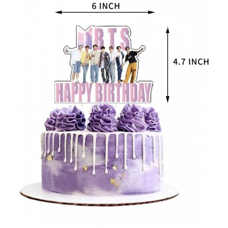 BTS Birthday Party Kit Supplies For Bangtan Boys includes Banner - 1 Cake Topper - 24 Cupcake Toppers - 16 Balloons - 40 Stic...