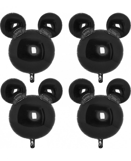 4Pcs Black Mouse Head Foil Balloons For Kids Mouse Balloon Mouse Birthday Party Supplies Favors 24" Mouse Mylar Balloons for ...