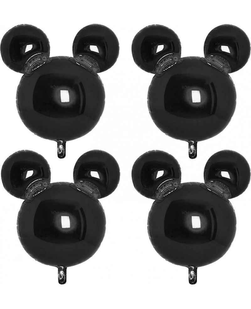 4Pcs Black Mouse Head Foil Balloons For Kids Mouse Balloon Mouse Birthday Party Supplies Favors 24" Mouse Mylar Balloons for ...