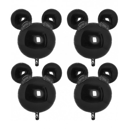 4Pcs Black Mouse Head Foil Balloons For Kids Mouse Balloon Mouse Birthday Party Supplies Favors 24" Mouse Mylar Balloons for ...