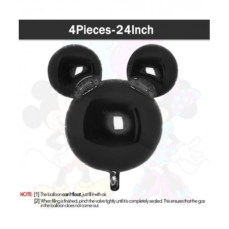 4Pcs Black Mouse Head Foil Balloons For Kids Mouse Balloon Mouse Birthday Party Supplies Favors 24" Mouse Mylar Balloons for ...