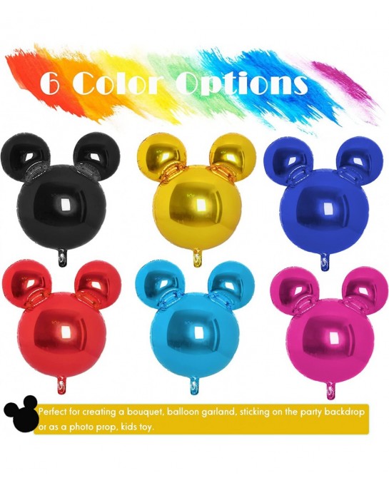 4Pcs Black Mouse Head Foil Balloons For Kids Mouse Balloon Mouse Birthday Party Supplies Favors 24" Mouse Mylar Balloons for ...