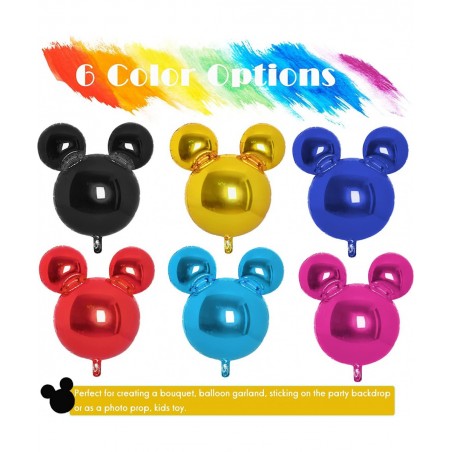4Pcs Black Mouse Head Foil Balloons For Kids Mouse Balloon Mouse Birthday Party Supplies Favors 24" Mouse Mylar Balloons for ...