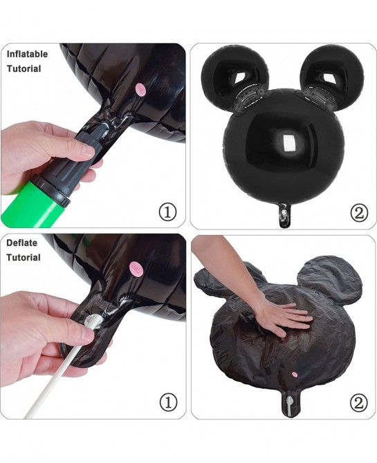 4Pcs Black Mouse Head Foil Balloons For Kids Mouse Balloon Mouse Birthday Party Supplies Favors 24" Mouse Mylar Balloons for ...