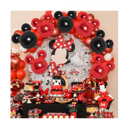 4Pcs Black Mouse Head Foil Balloons For Kids Mouse Balloon Mouse Birthday Party Supplies Favors 24" Mouse Mylar Balloons for ...