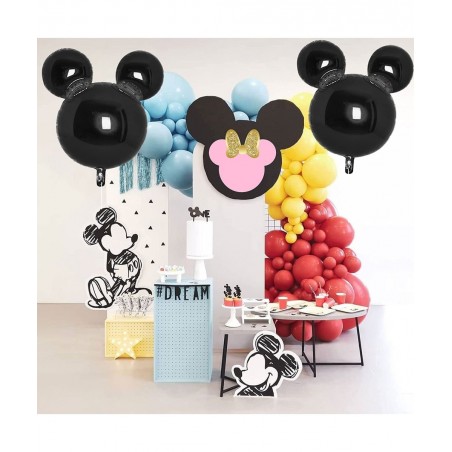 4Pcs Black Mouse Head Foil Balloons For Kids Mouse Balloon Mouse Birthday Party Supplies Favors 24" Mouse Mylar Balloons for ...