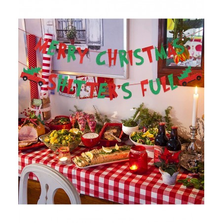 Merry Christmas Shitters Full Banner Red and Green Glitter Christmas Vacation Party Banner Decorations Ugly Christmas Sweater...