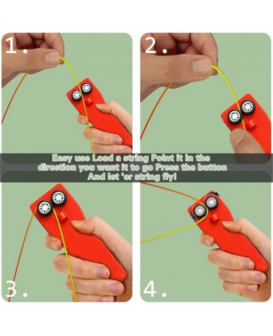 String Toy Zip String Shooter Rope Launcher Handheld Propeller Thruster Toys (Red) $23.88 Magic Kits & Accessories