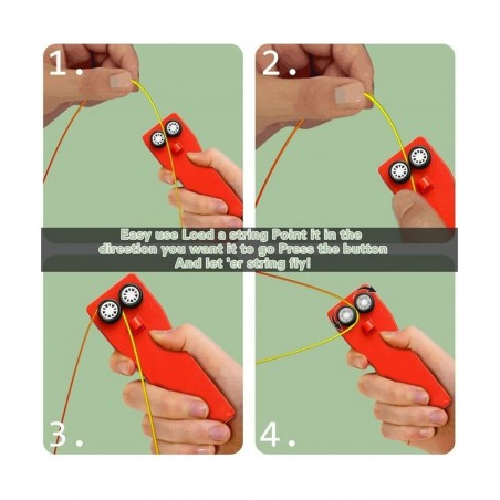 String Toy Zip String Shooter Rope Launcher Handheld Propeller Thruster Toys (Red) $23.88 Magic Kits & Accessories