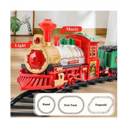Christmas Train Set Train Set Around The Tree for Boys Girls with Light & Sound Train Tracks Set for 3 4 5 6 7 8+ Year Old Ki...