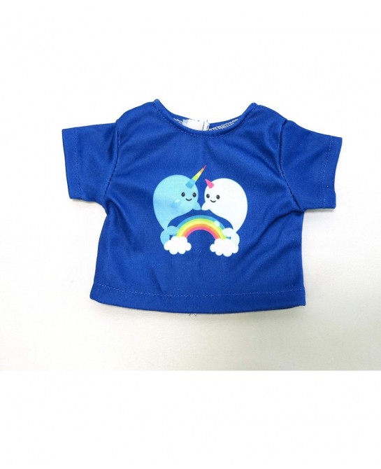 Rainbow Narwhal Short Set Made for 18 inch Dolls $17.36 Doll Accessories