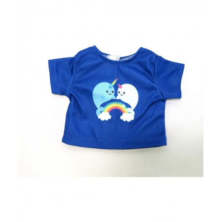 Rainbow Narwhal Short Set Made for 18 inch Dolls $17.36 Doll Accessories