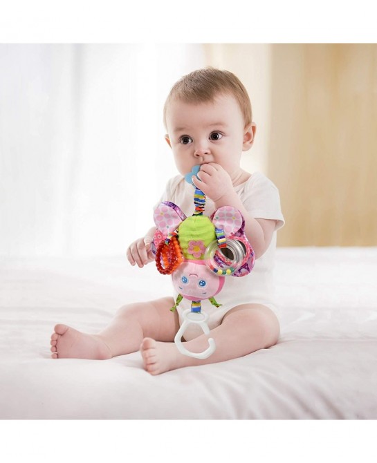 Baby Rattles Toys with Teether Bed Bell for Toddler in pram Gifts for Baby Aged 3 Months or More(Butterfly) $23.89 Baby Car T...