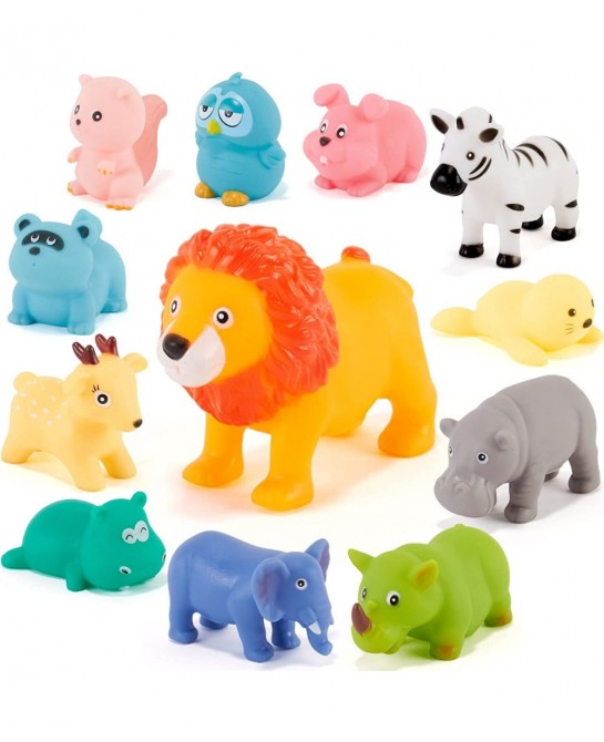 Bath Toys for Baby -12 PCS Floating Bath Farm Toys Soft Bathroom Toys Forest/Ocean Animal Bathtub Learning Toy for Toddlers $...