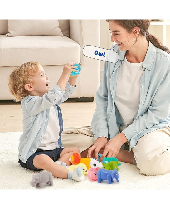 Bath Toys for Baby -12 PCS Floating Bath Farm Toys Soft Bathroom Toys Forest/Ocean Animal Bathtub Learning Toy for Toddlers $...