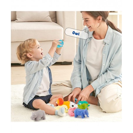 Bath Toys for Baby -12 PCS Floating Bath Farm Toys Soft Bathroom Toys Forest/Ocean Animal Bathtub Learning Toy for Toddlers $...