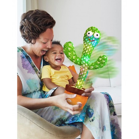 Dancing Cactus Toy Talking Cactus Baby Toys Singing Cactus Toy Cactus Mimicking Cactus Toy for Babies Smart Cactus Toy Repeat...