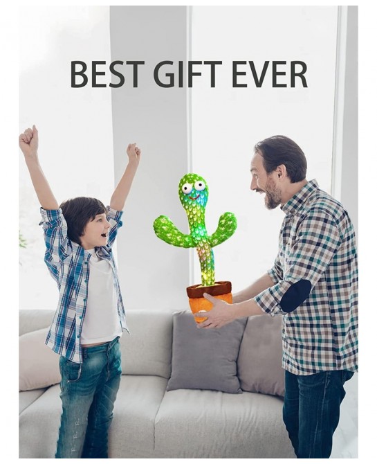 Dancing Cactus Toy Talking Cactus Baby Toys Singing Cactus Toy Cactus Mimicking Cactus Toy for Babies Smart Cactus Toy Repeat...
