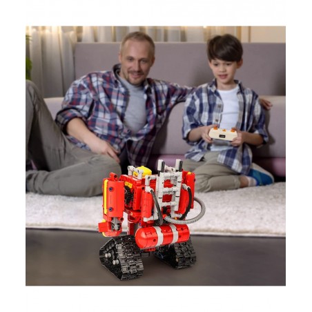 Remote Control Robot Building Kits Compatible with Lego Robots for Boys Ages 8-12 2 in 1 STEM Projects Firetruck for Kids Bir...
