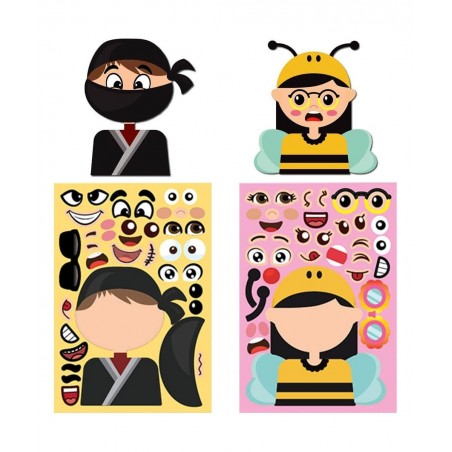 24 Pack Make a Face Stickers - Make Your Own Sticker DIY Make Creative Princess and Prince Face 700+ Stickers as Gift of Fest...