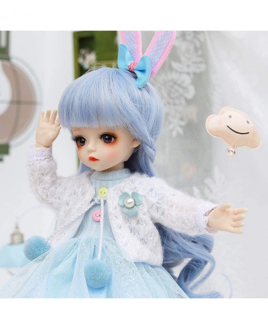 BJD Doll 1/6 SD Dolls 12 Inch 18 Ball Jointed Doll DIY Toys with Full Set Clothes Shoes Wig Makeup Best Gift for Girls-Han Xi...