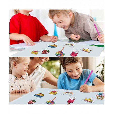 Diamond Art Painting Kits for Kids Sticky Mosaics Keychains Creativity Crafts for Beginners Girls $17.38 Craft Kits