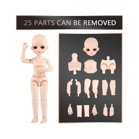 BJD Doll 1/6 SD Dolls 12 Inch 18 Ball Jointed Doll DIY Toys with Full Set Clothes Shoes Wig Makeup Best Gift for Girls-Han Xi...