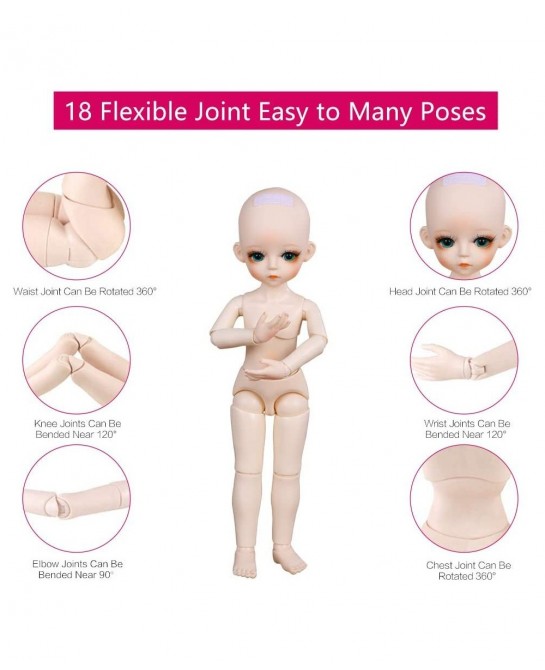 BJD Doll 1/6 SD Dolls 12 Inch 18 Ball Jointed Doll DIY Toys with Full Set Clothes Shoes Wig Makeup Best Gift for Girls-Han Xi...