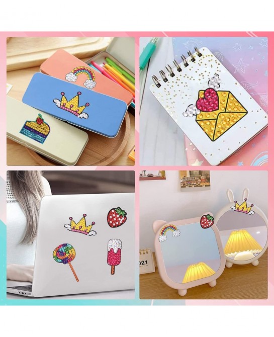Diamond Art Painting Kits for Kids Sticky Mosaics Keychains Creativity Crafts for Beginners Girls $17.38 Craft Kits