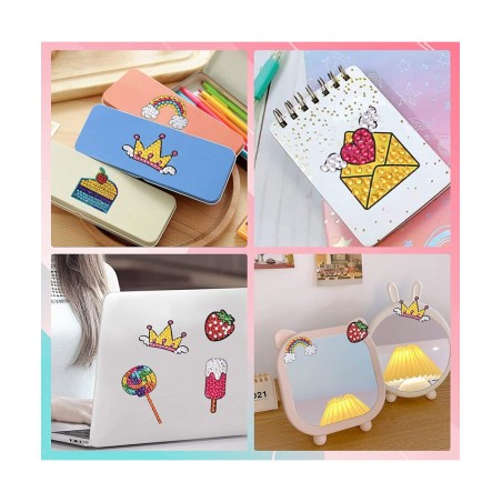 Diamond Art Painting Kits for Kids Sticky Mosaics Keychains Creativity Crafts for Beginners Girls $17.38 Craft Kits