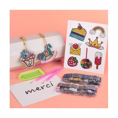 Diamond Art Painting Kits for Kids Sticky Mosaics Keychains Creativity Crafts for Beginners Girls $17.38 Craft Kits