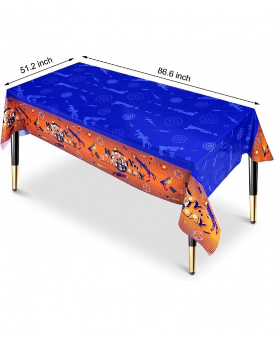 3 Pack Dart War Party Tablecloths Gun Game Themed Plastic Table Cover for Dart War Birthday Party Supplies Decorations 86.6 x...