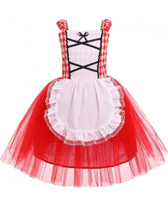 Little Red Riding Hood Costume for Girls Dress Cape Cloak Halloween Cosplay Kid Deluxe Storybook Fairy Tale Outfit Set $33.60...