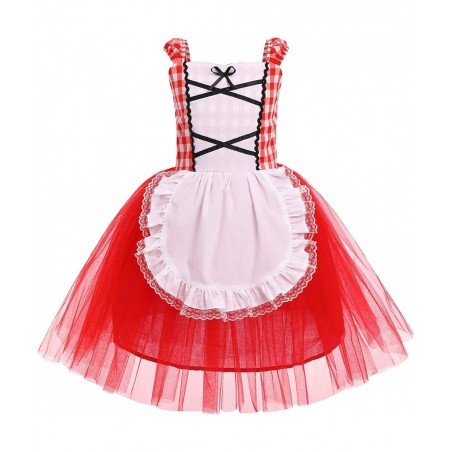 Little Red Riding Hood Costume for Girls Dress Cape Cloak Halloween Cosplay Kid Deluxe Storybook Fairy Tale Outfit Set $33.60...