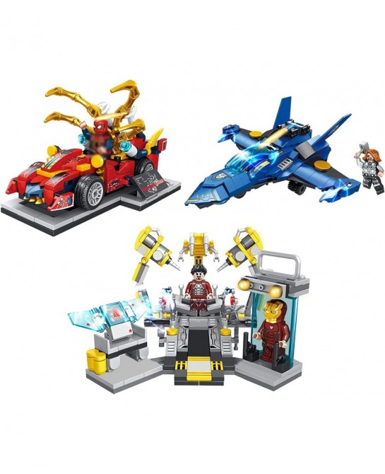 Set of 3 Hero Series Mini Figures Building Blocks Kit Assembled Action Figures Toy Set for Christmas Birthday and Fan Collect...