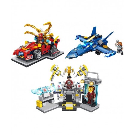 Set of 3 Hero Series Mini Figures Building Blocks Kit Assembled Action Figures Toy Set for Christmas Birthday and Fan Collect...
