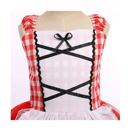 Little Red Riding Hood Costume for Girls Dress Cape Cloak Halloween Cosplay Kid Deluxe Storybook Fairy Tale Outfit Set $33.60...