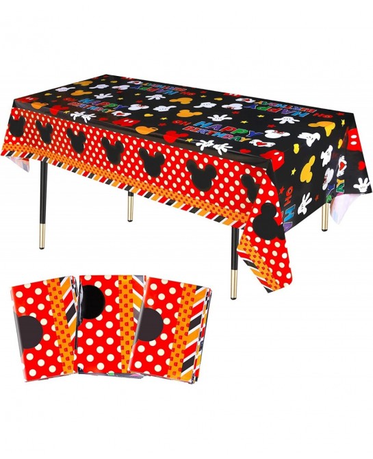 3Pcs Mouse Tablecloth Cute Mouse Table Cover Disposable Plastic Birthday Decorations for Mouse Party Tablecloths Supplies 51....