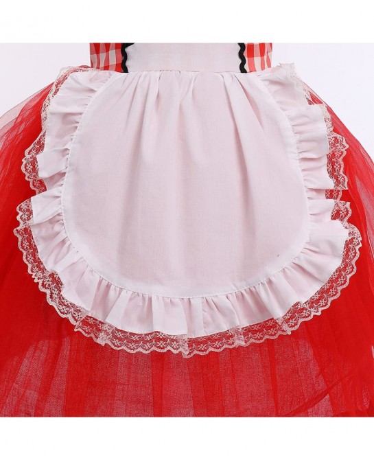 Little Red Riding Hood Costume for Girls Dress Cape Cloak Halloween Cosplay Kid Deluxe Storybook Fairy Tale Outfit Set $33.60...