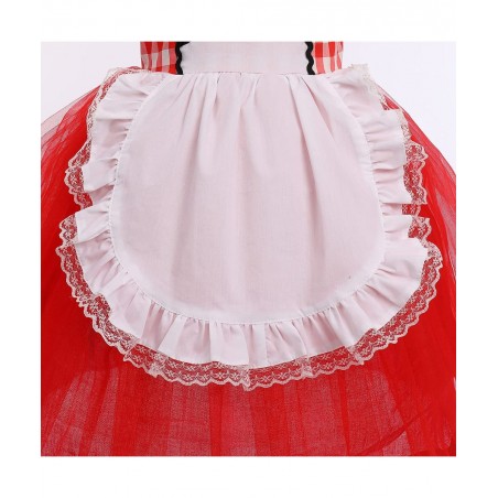 Little Red Riding Hood Costume for Girls Dress Cape Cloak Halloween Cosplay Kid Deluxe Storybook Fairy Tale Outfit Set $33.60...