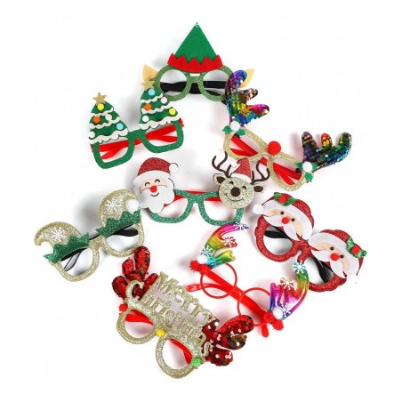 12Pcs Cute Christmas Glasses Costume Glitter Photos Booth Eyeglasses for Christmas Parties Holiday Favors . $26.77 Kids' Part...