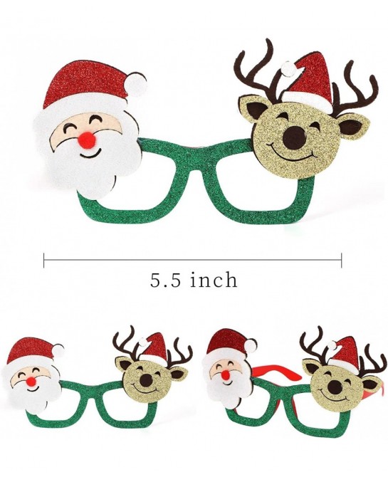 12Pcs Cute Christmas Glasses Costume Glitter Photos Booth Eyeglasses for Christmas Parties Holiday Favors . $26.77 Kids' Part...