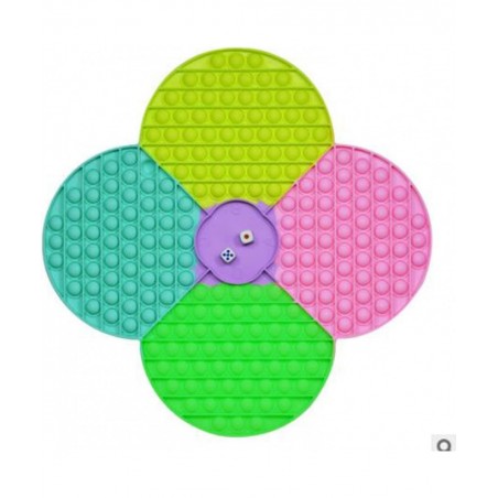 Big Size 2-4 Players Petal Shaped Fidget Toy Pop Chess Board Game with 2 Dices Pop Rainbow Fidget Popper Toy Push Bubble Fidg...