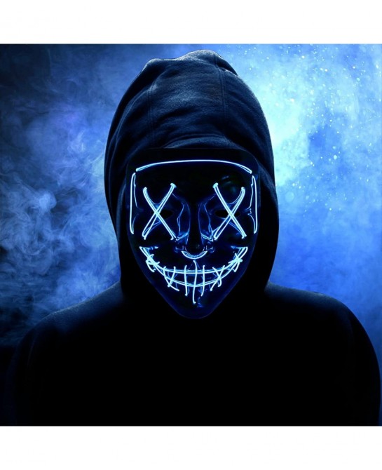Halloween Mask Light Up Hacker Purge Mask Scary LED Mask for Cosplay Costumes Festival Carnival Party Gifts Kids Men Women $2...