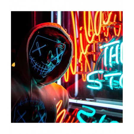 Halloween Mask Light Up Hacker Purge Mask Scary LED Mask for Cosplay Costumes Festival Carnival Party Gifts Kids Men Women $2...